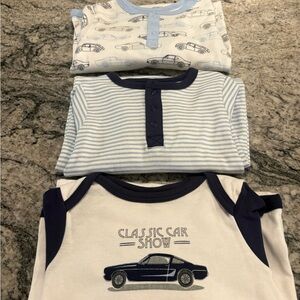 Classic Car Show Blue and White Kids One Piece